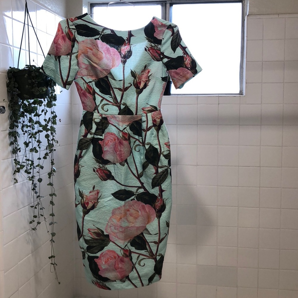ASOS High Neck Floral Midi Dress New With Tags